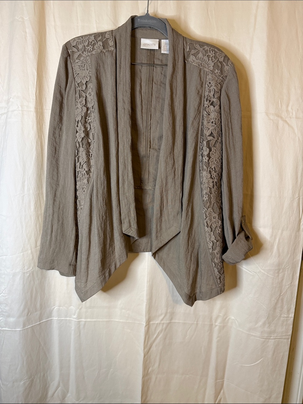 Chico's Neutral Taupe  Open-Front jacket